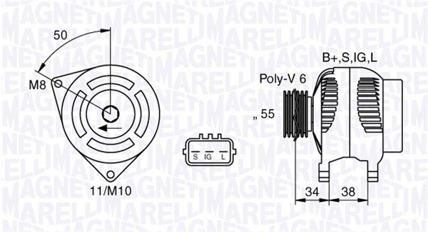 MAGNETI MARELLI Генератор 063377432010